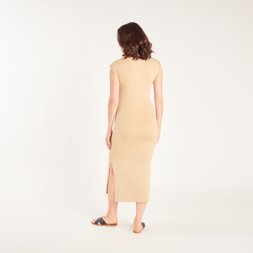 Robe longue à manches courtes pour femme enceinte 