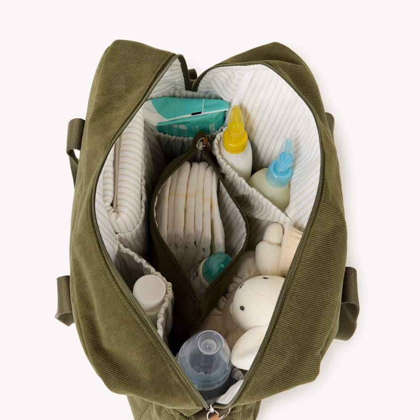 Sac à langer avec poches et bandoulière réglable amovible 