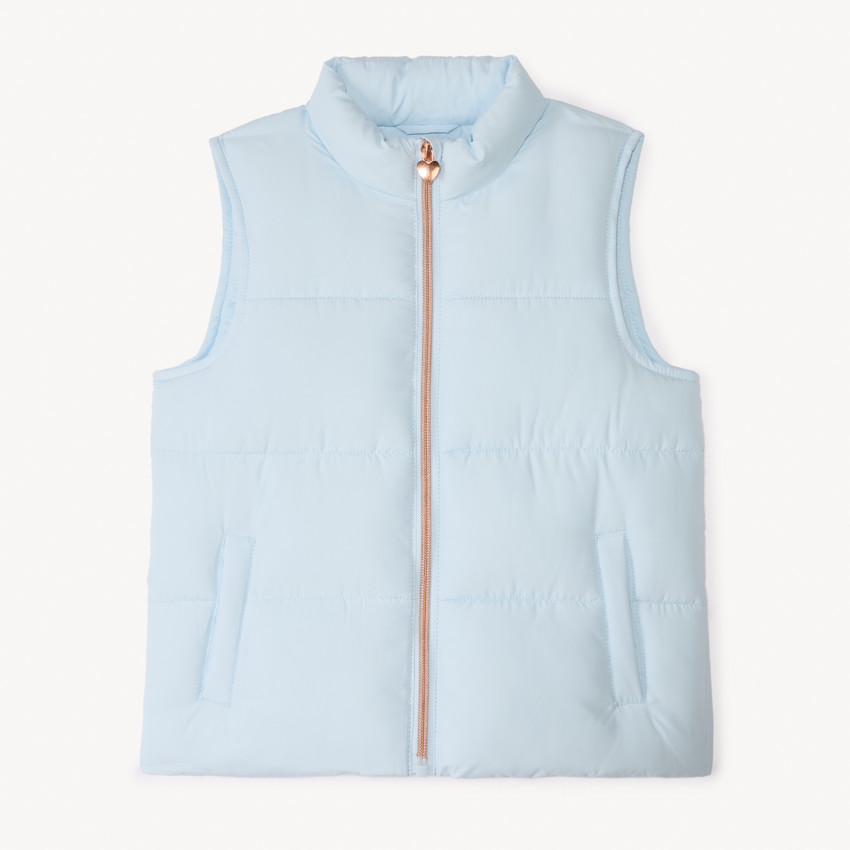 Doudoune sans manches en toile mate pour fille