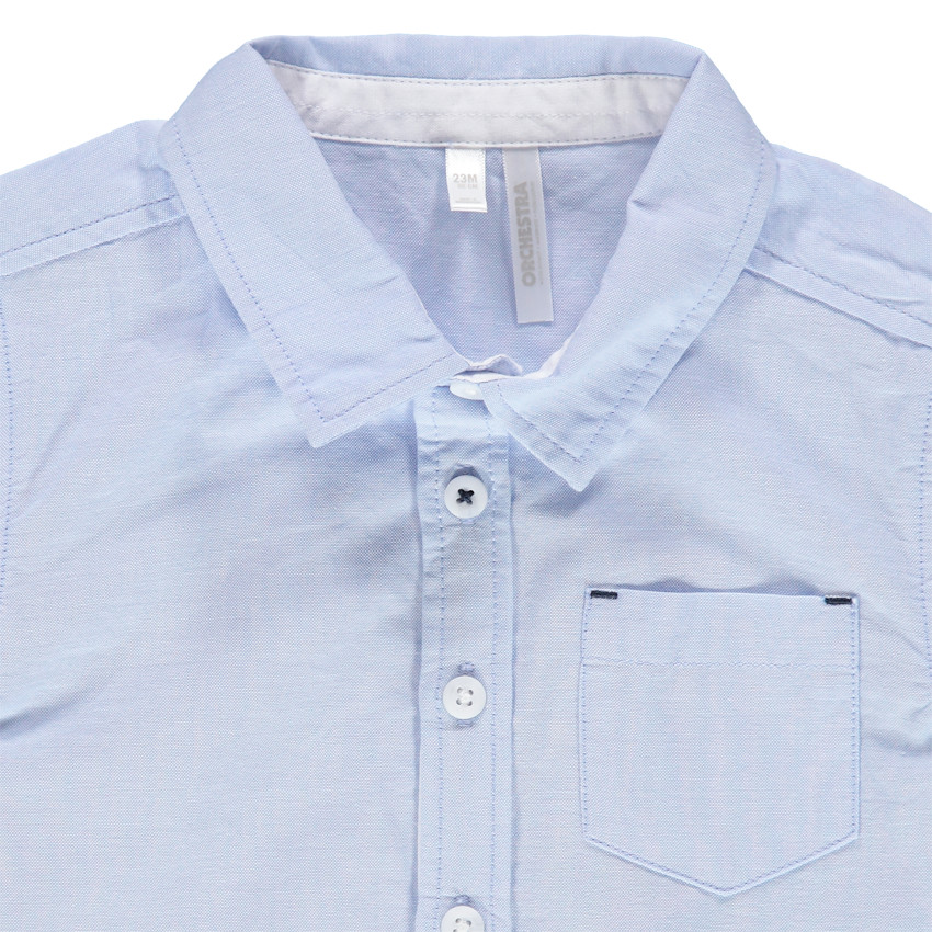 Chemise manches courtes à poche plaquée 