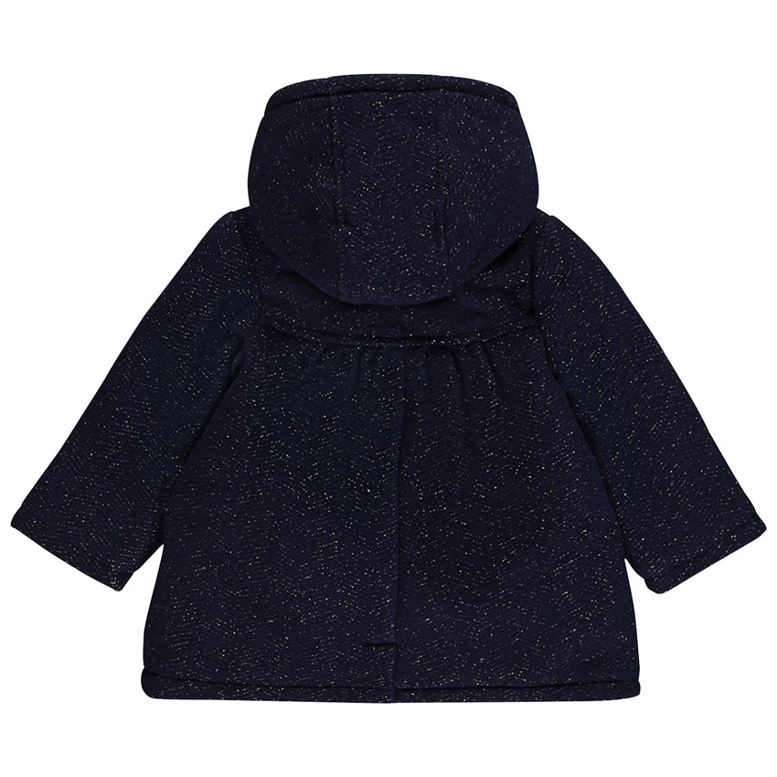 Manteau drap de laine en lurex pailleté pour bébé fille 