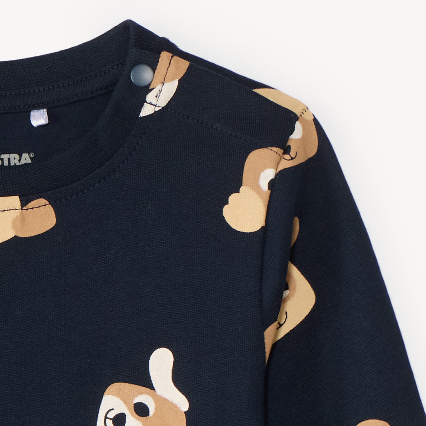 T-shirt manches longues bébé garçon imprimé animaux 