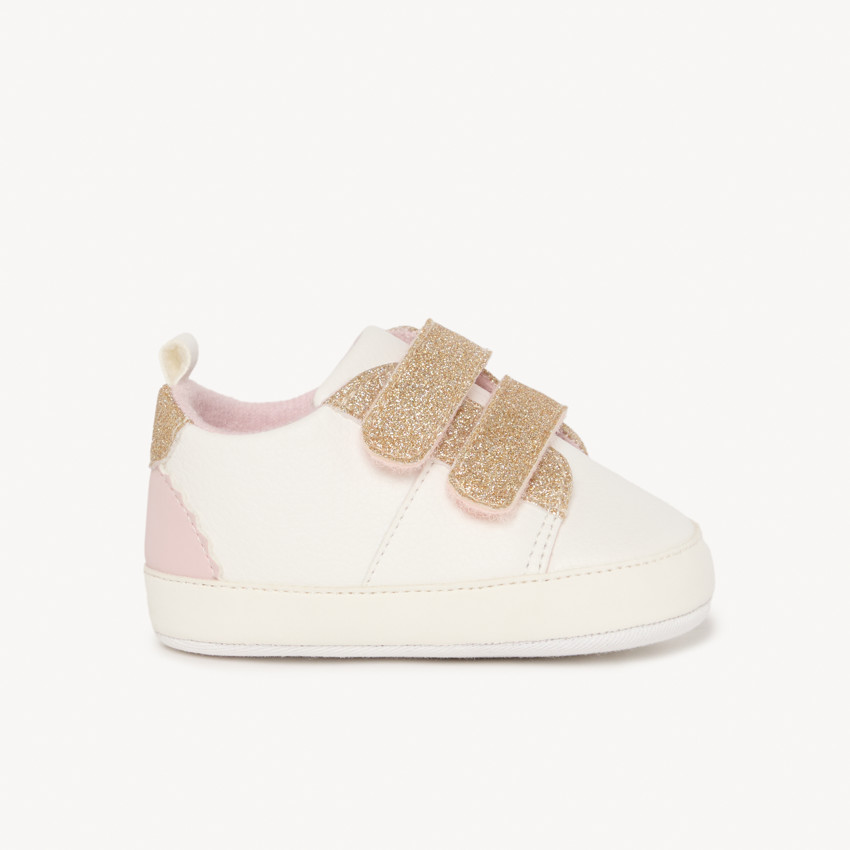 Baskets sneakers à empiècements pailletés pour bébé fille 