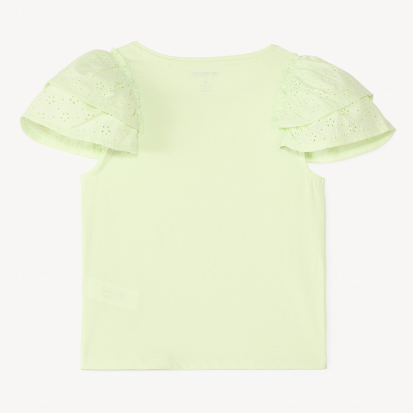 T-shirt manches courtes en broderie anglaise pour fille 