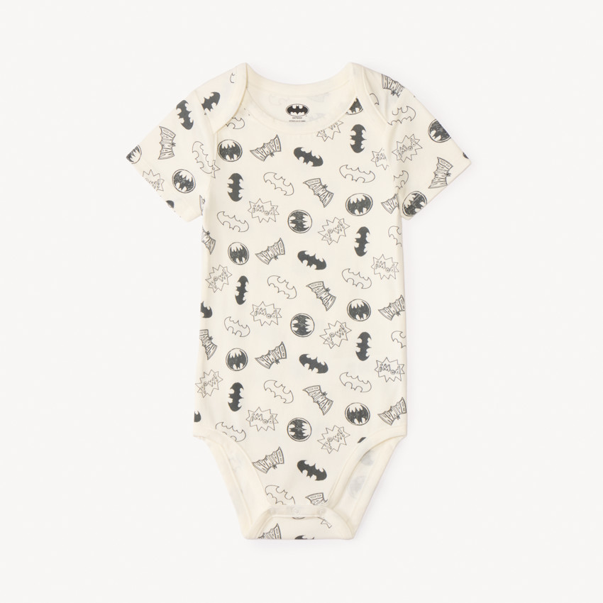 Lot de 3 bodies manches courtes Batman Warner pour bébé garçon avec ouvertures différentes selon l'âge 