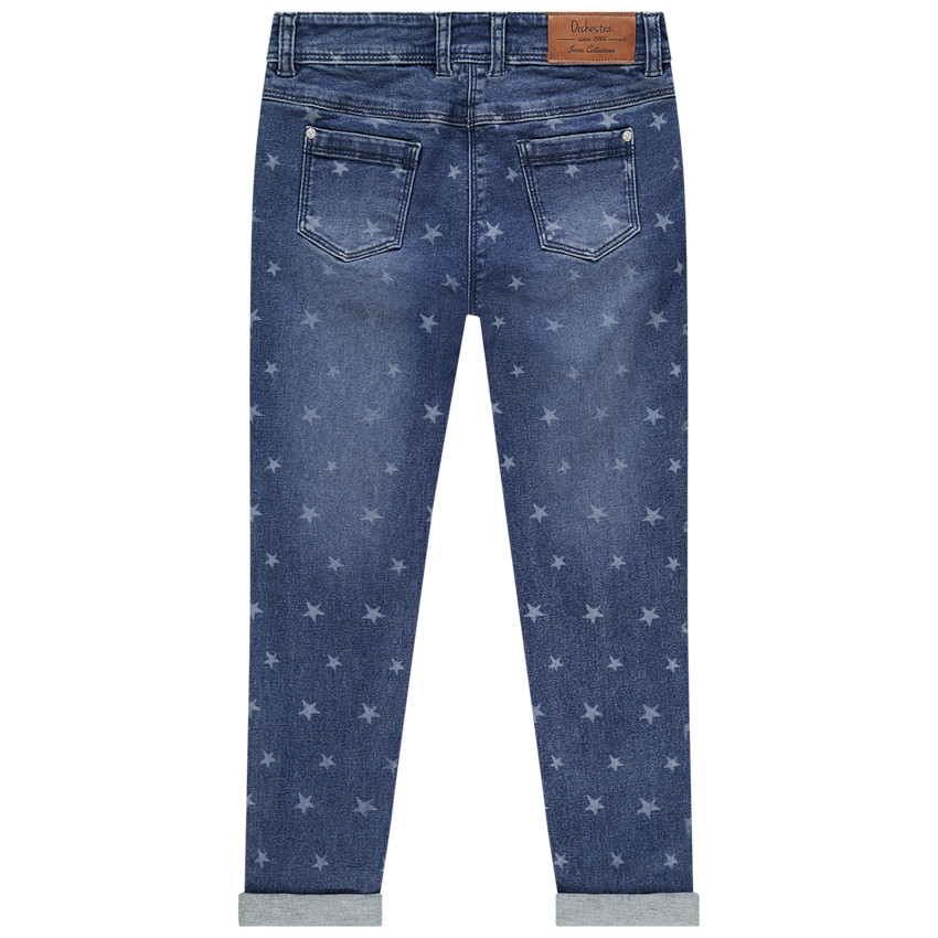 Jean slim effet used à étoiles pour enfant fille 