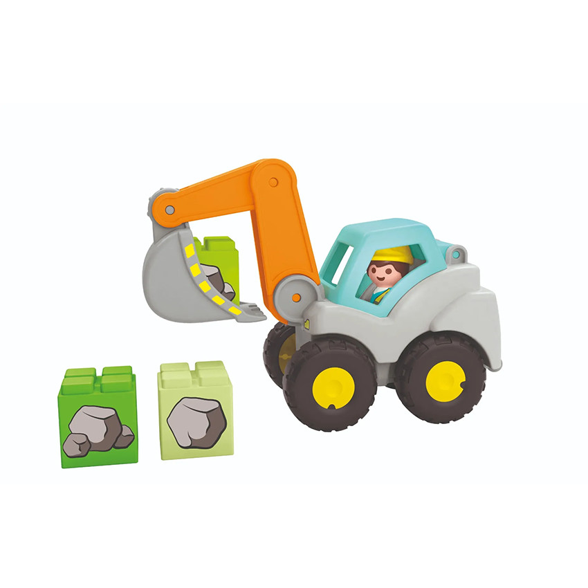 Figurine avec construction pelleteuse  