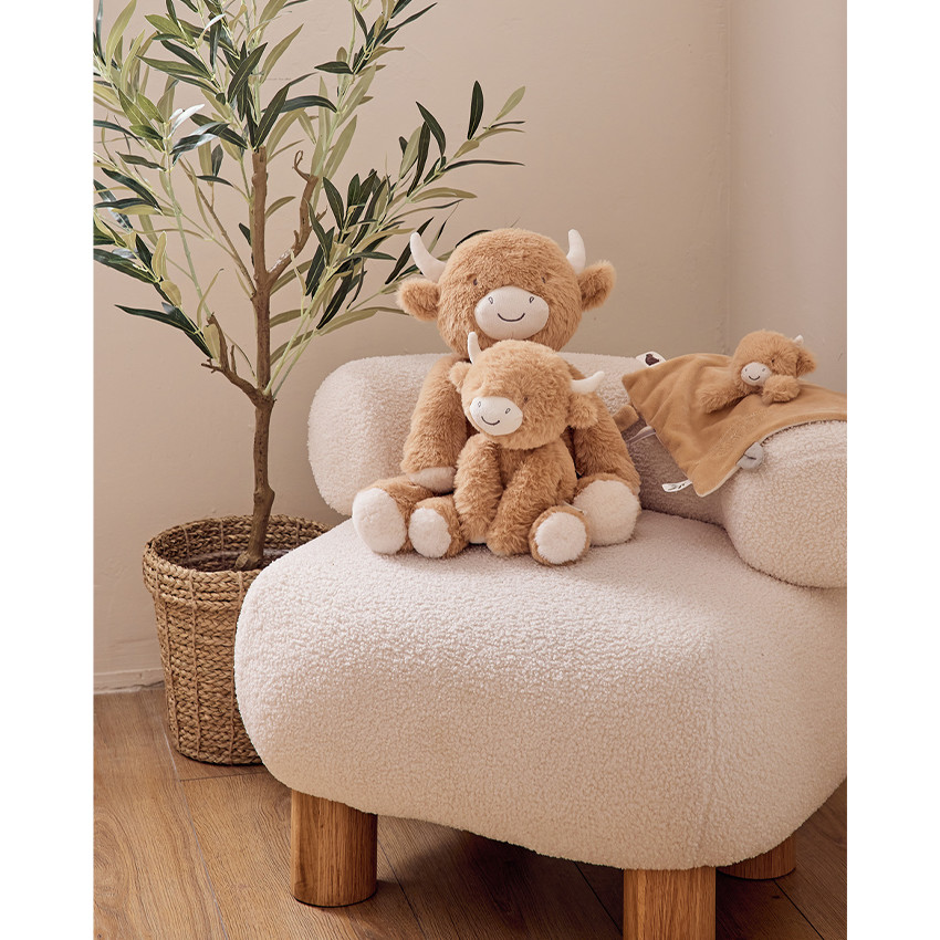 Peluche moyenne 40cm Vache Fluffy Beige 