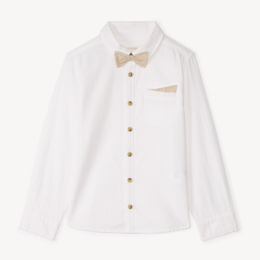 Chemise manches longues + nœud papillon pour garçon 