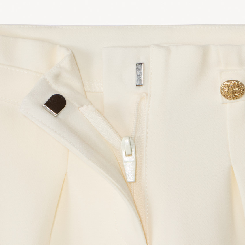 Pantalon large à pinces uni pour fille 