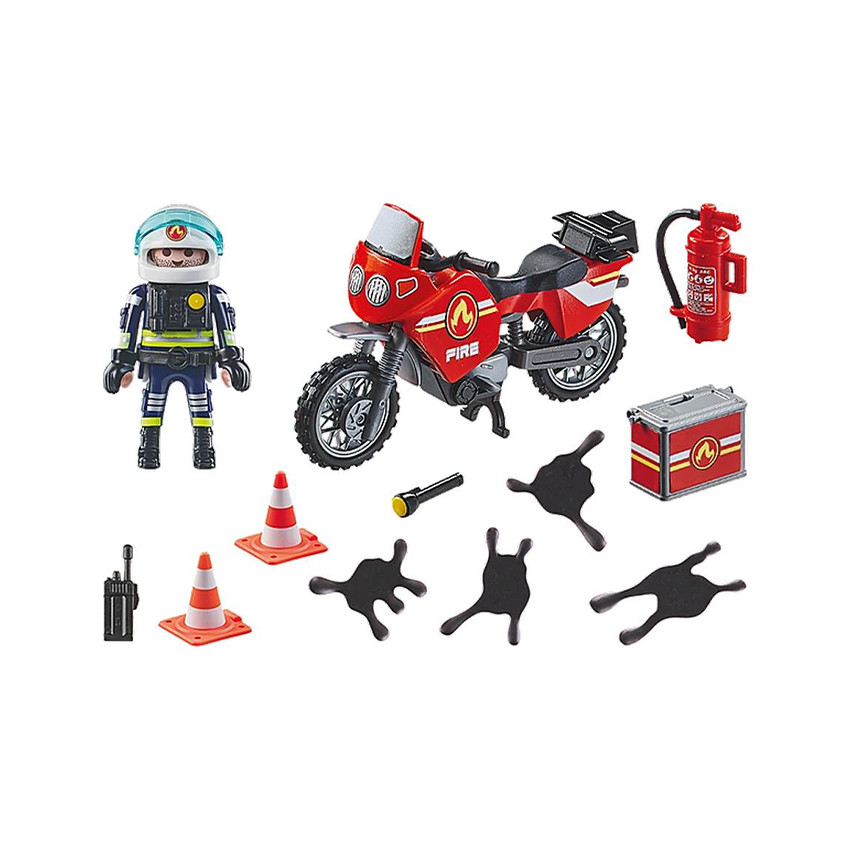 Moto de pompier avec personnage Playmobil