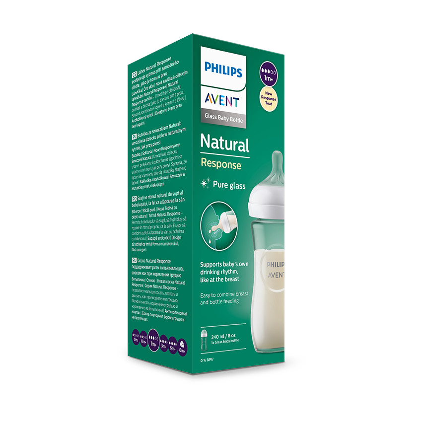 Biberon en verre Natural Response 240 ml - Transparent (Avent) - Image 3