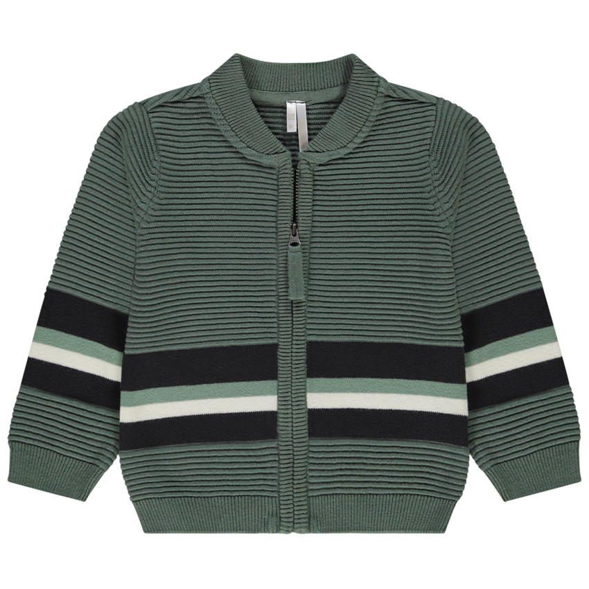 Gilet en tricot fantaisie avec bandes pour bébé garçon