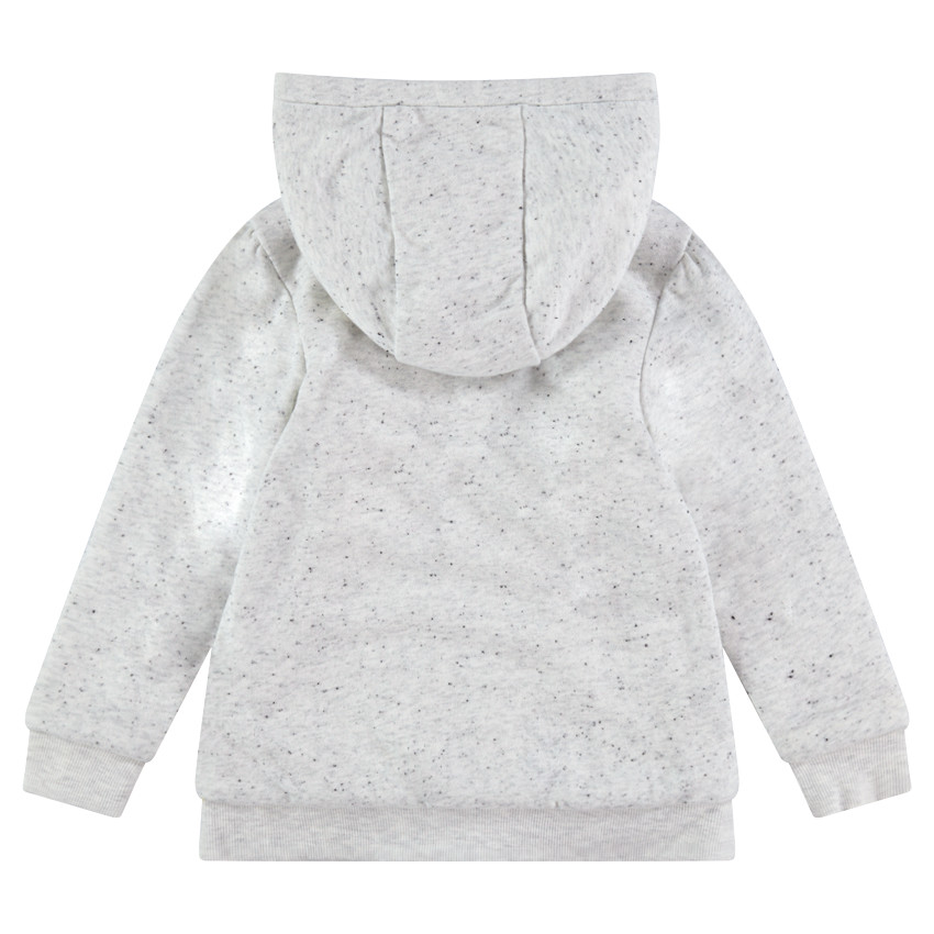 Gilet à capuche en molleton neps doublé sherpa avec Smiley en sequins 