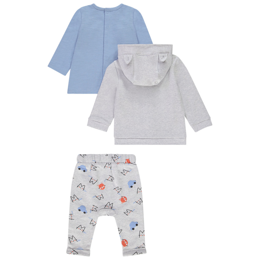 Ensemble 3 pièces en jersey et molleton pour bébé garçon 