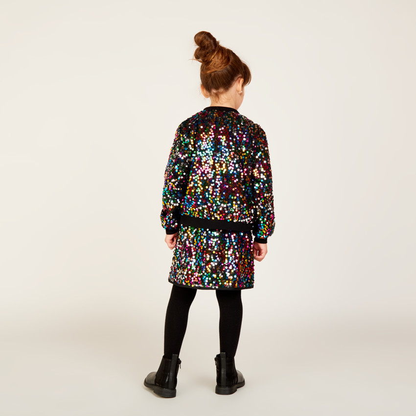 Bombers de fête à sequins multicolores pour fille 