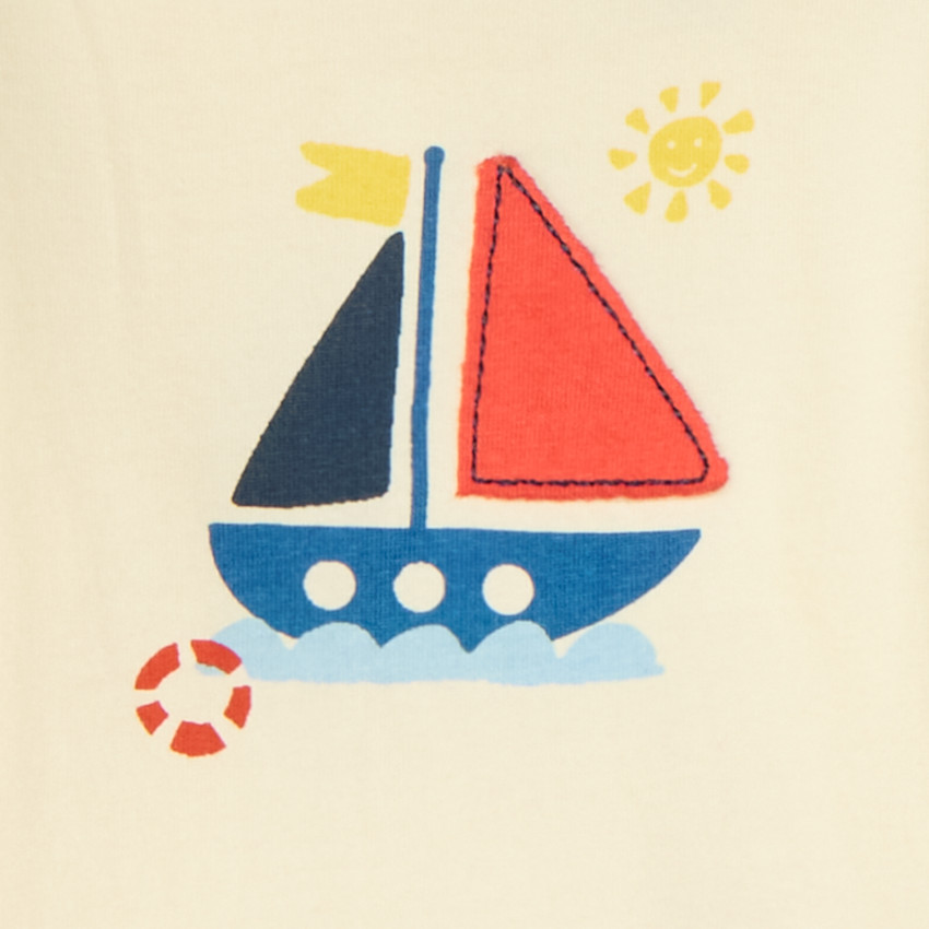 Set de pyjama 2 pièces broderie bateau pour bébé garçon (avec finitions différentes selon l'âge) 