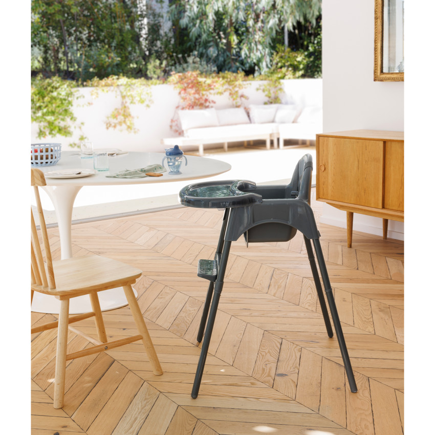 Chaise-haute fixe 2 en 1 Capucine grise 