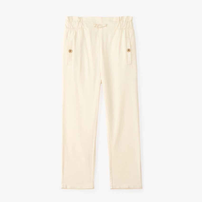 Pantalon droit en toile uni pour fille 