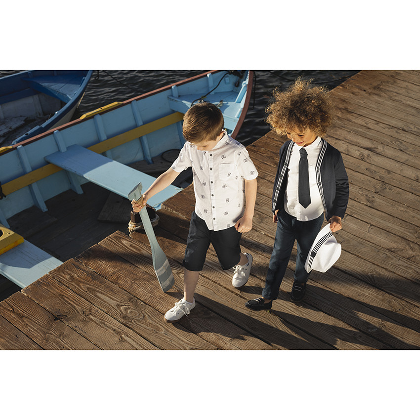 Chemise manches courtes col mao pour garçon 