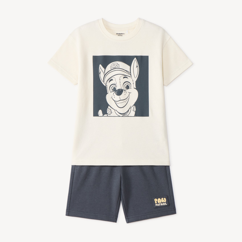 Ensemble 2 pièces t-shirt + short de la Pat' Patrouille pour garçon 