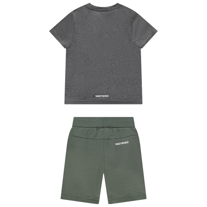 Ensemble avec t-shirt print SmileyWorld et bermuda uni 
