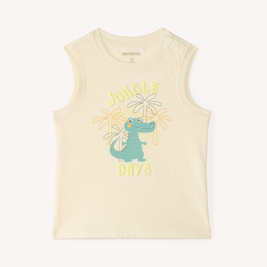 Débardeur uni print fantaisie crocodile pour bébé garçon 