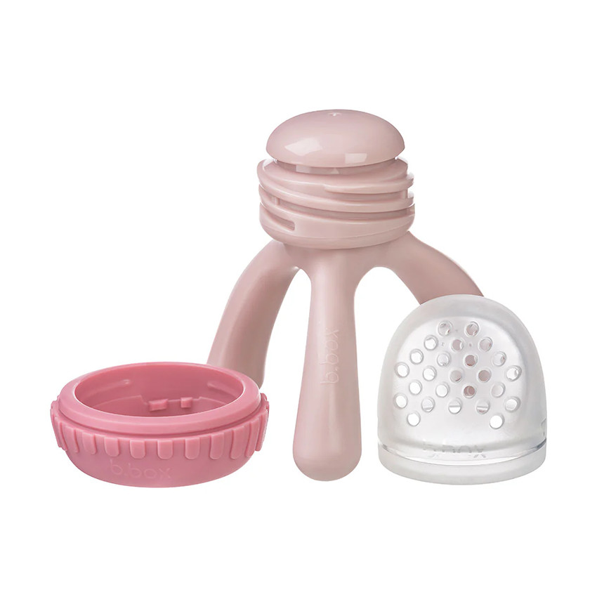 Sucette grignoteuse avec embout silicone sur trépied Blush 4m+  