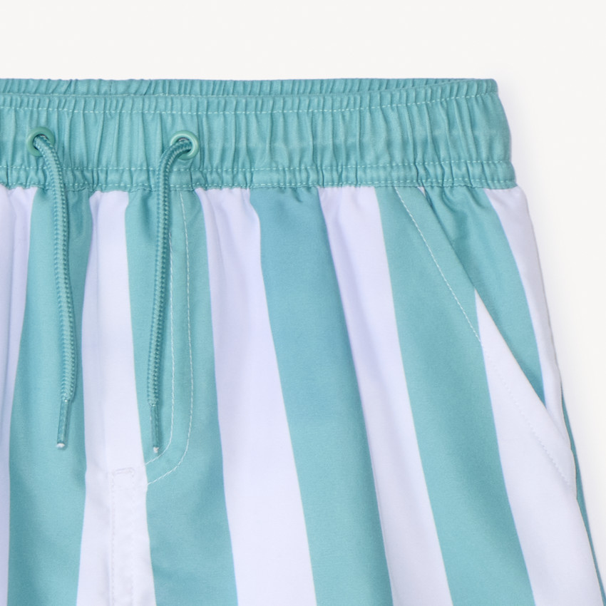 Short de bain rayé avec badge gomme pour garçon 