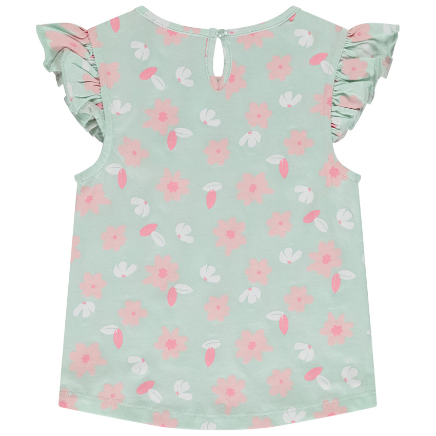 Lot de 4 t-shirts manches courtes volantées pour bébé fille 