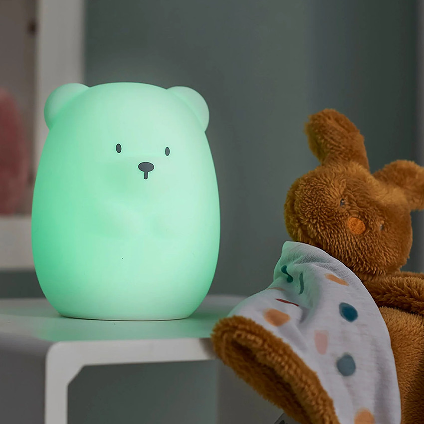 Veilleuse ours en silicone blanc - Blanc (Nattou) - Image 1