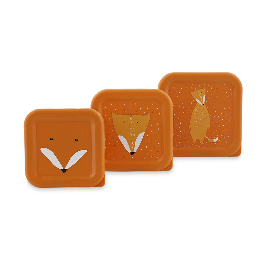 Lot de 3 lunchbox gigognes Mr. Fox orange 