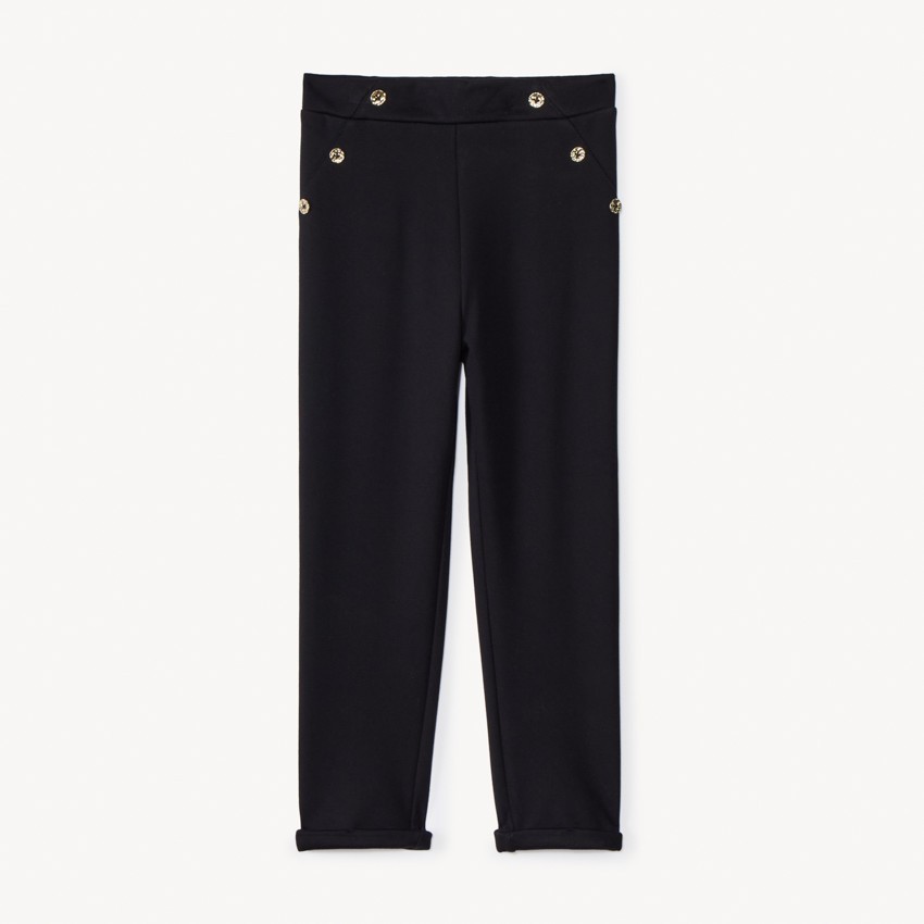 Pantalon effet pont en milano doublé pour fille
