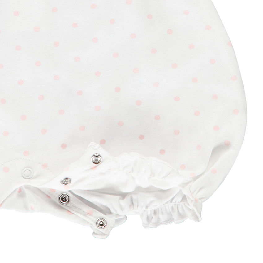 Combishort sans manches imprimé pois à nœuds pour bébé fille 