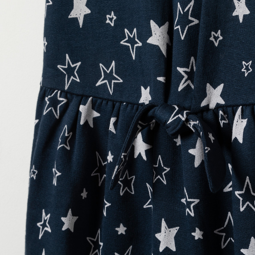 Robe manches courtes en molleton à imprimé fantaisie pour enfant fille Main Robe manches courtes en molleton à imprimé fantaisie pour enfant fille
