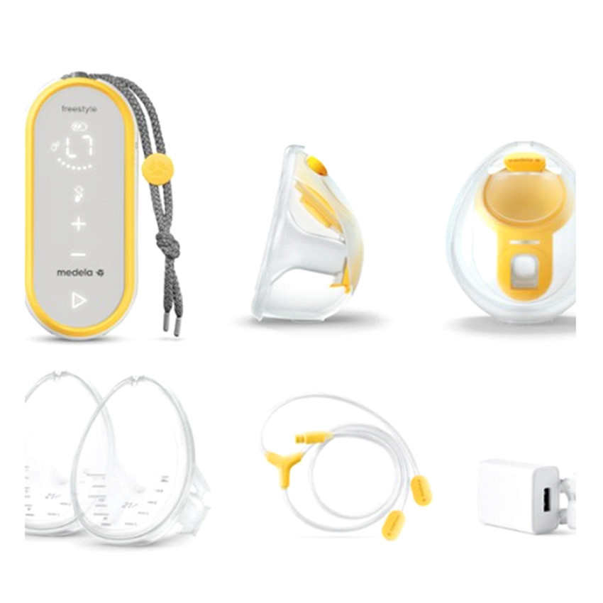 Tire-lait portable Freestyle mains libres double électrique - Jaune (Medela) - Image 2