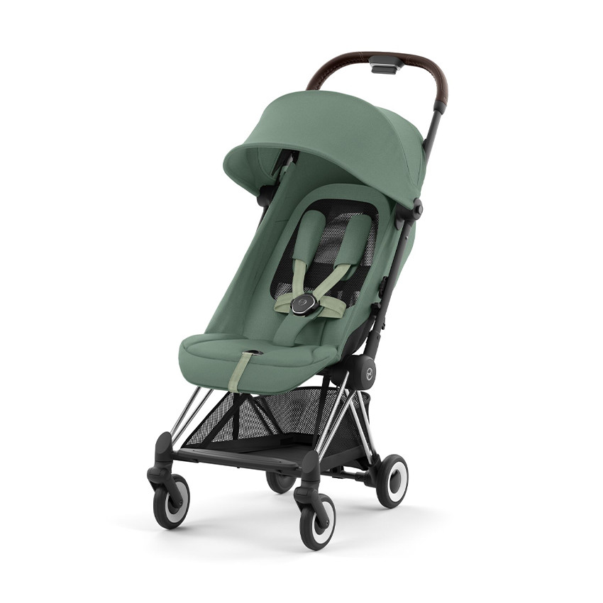 Poussette ultra-compacte Coya chrome/leaf green 