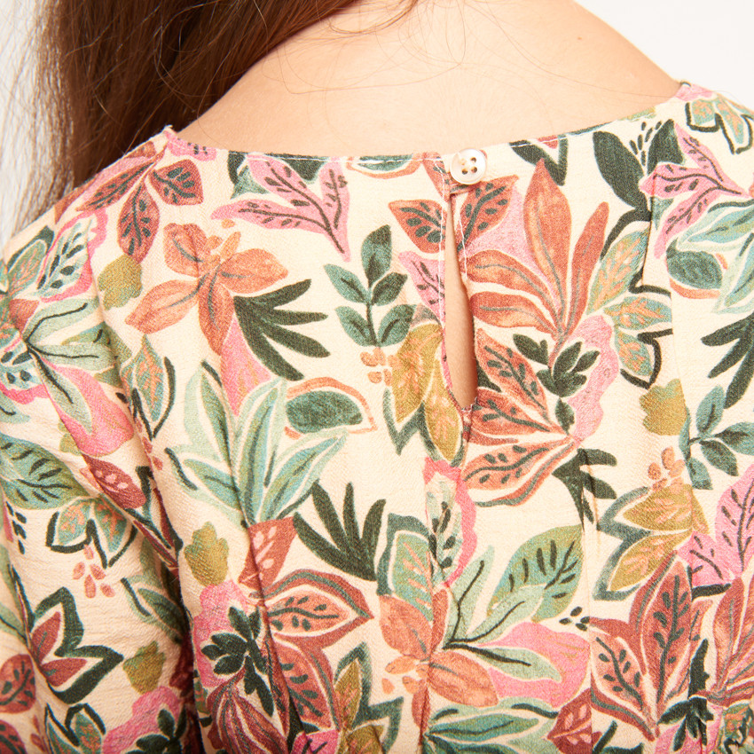 Robe manches longues imprimé fleurs pour fille 