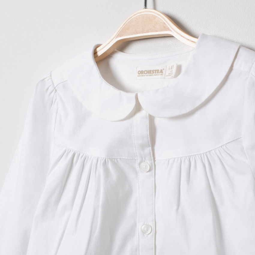 Chemise manches longues col Claudine 