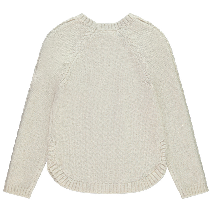 Pull en tricot et torsades avec détails en lurex pailleté pour fille 