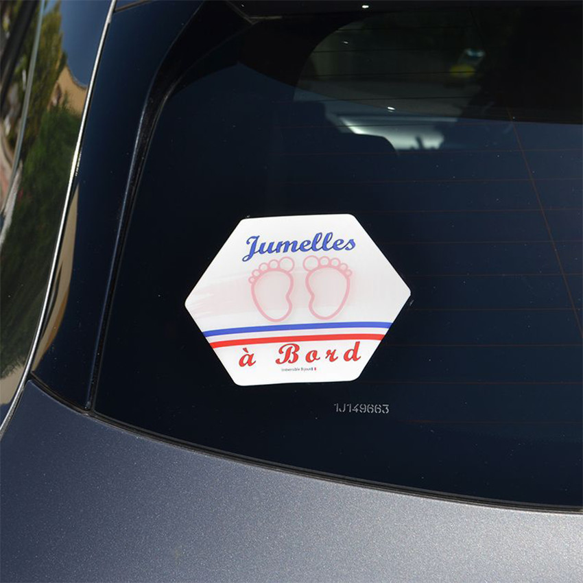 Adhésif voiture Jumelles à bord 