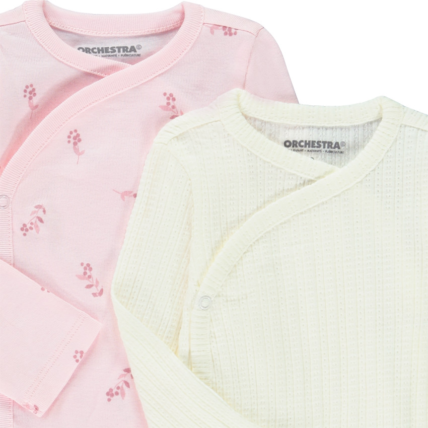 Lot de 5 bodies manches longues fantaisie pour bébé fille avec ouvertures différentes selon l'âge 