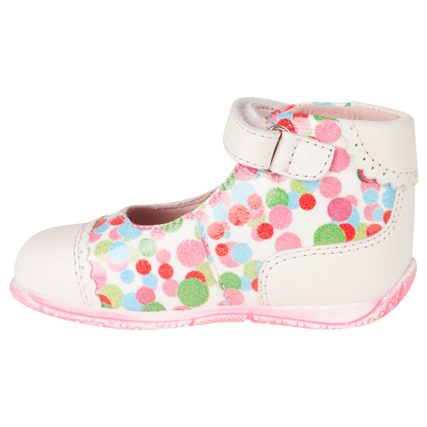 Babies en cuir à pois fantaisie multicolores  