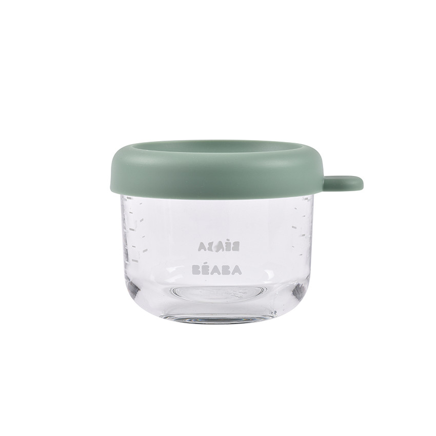 Petit pot de conservation en verre 150ml sage green
