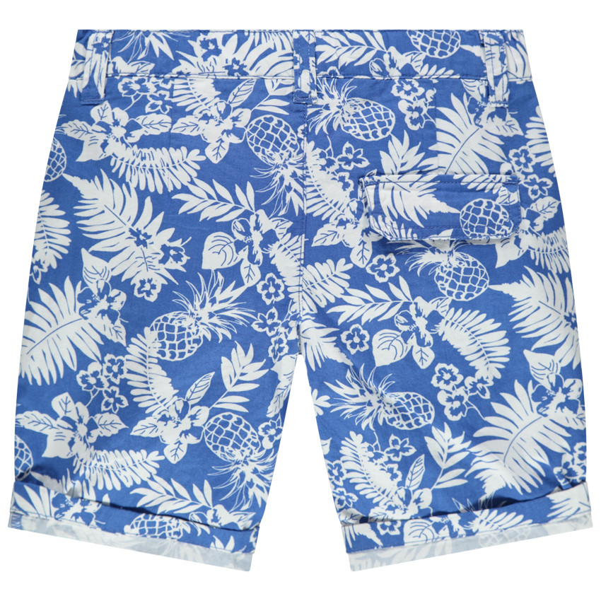 Bermuda en toile à imprimé végétal all-over 