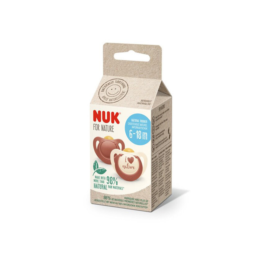 Lot de 2 sucettes caoutchouc For Nature 6-18M terracotta 
