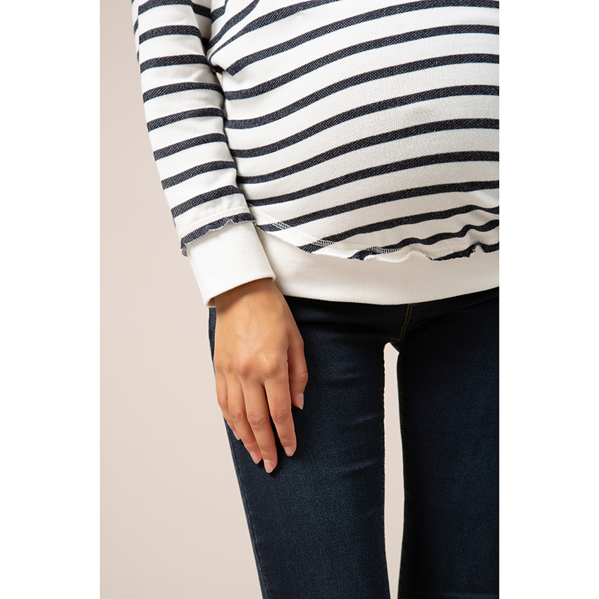 Sweat de grossesse esprit marinière 