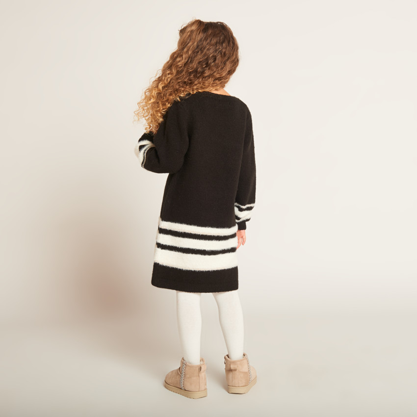 Robe en tricot motif étoile en sequins pour fille 