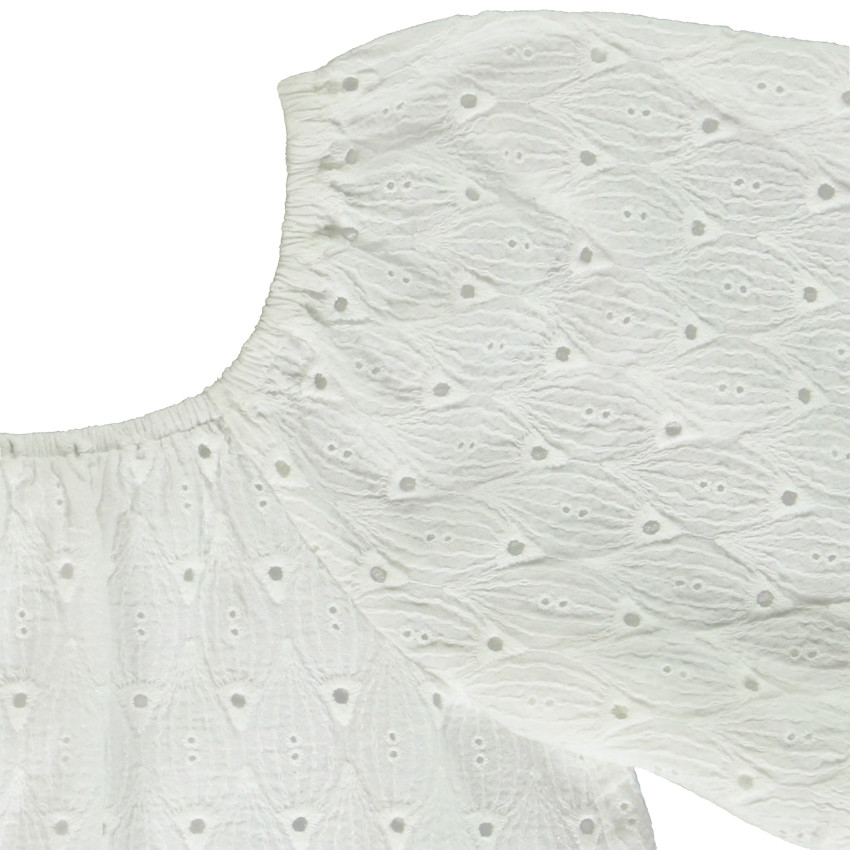 Top en broderie anglaise avec dos croisé pour fille 