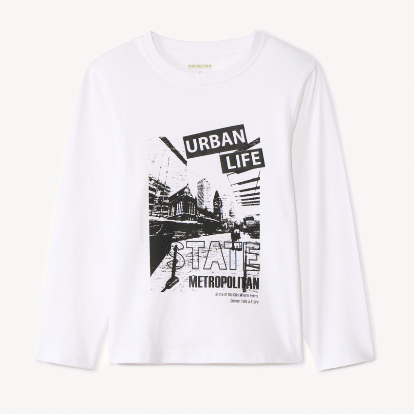 T-shirt manches longues photoprint ville pour garçon 